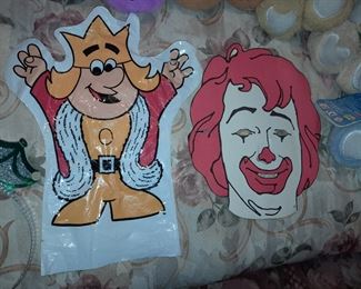 Vintage Burger King Puppet & Ronald McDonald Paper Face Mask
