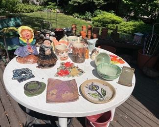 yard art and planter pottery