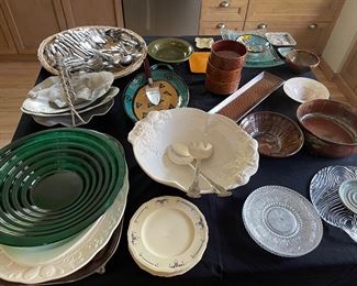 Ceramic, glass, and pottery serving dishes