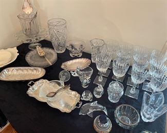 Crystal items and glass figurines