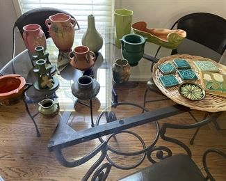 Roseville and Pewabic pottery