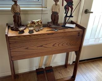 Antique pedal organ, and vintage decor - metal and cast iron