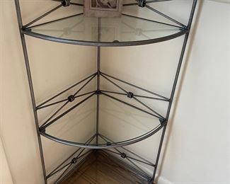 3-tier glass and metal shelf