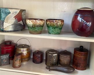 Signed pottery, Asian urn, Antique urns, and powder vessel