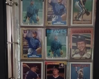 Autographed baseball cards album
