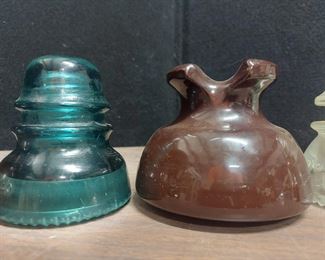 8 Glass & Porcelain Telephone Insulators