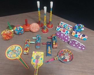 Large Grouping of Tin Noise Makers