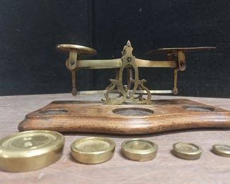 Wood & Brass Balance Scale