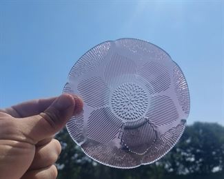 Light Amethyst Pyrex Bowl & Fortecrisa Plates