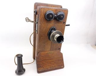 Antique Wooden Kellogg Telephone with Ringer