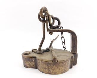 Brass Betty Lamp stamped 1886