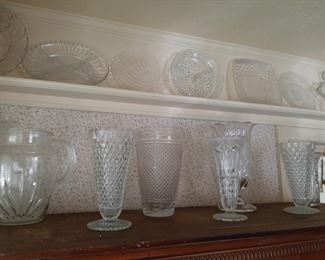 Antique glass vases serving ware pitcher