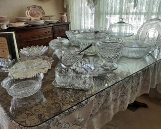 Huge collection of clear depression glass