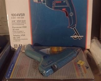 Glue gun, drill