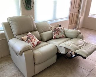 Double Reclining Leather Sofa 