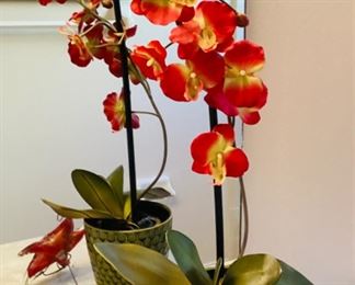 Decorative orchid and Blown glass sea star 