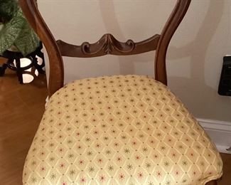 Antique balloon back side chair 18.5L x 17W x 34H