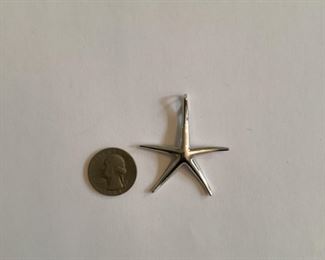 Sterling silver starfish pendant