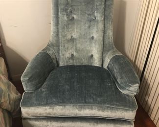 Vintage blue velvet chair in very good condition