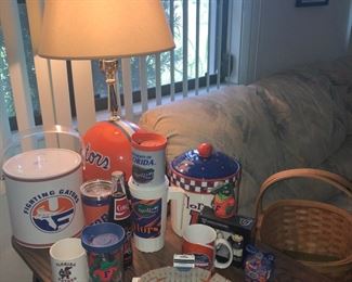 A few of the Florida Gator souvenirs and collectible in this house.  There’s lots more.  Ben Hill Griffin Stadium, helmet lamp, cookie jar, ice bucket, more and more to come.  