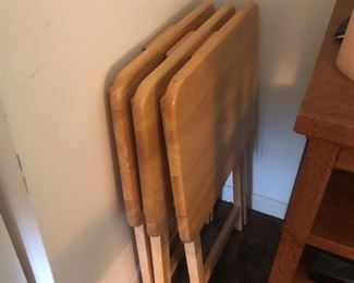Folding wood tv tables