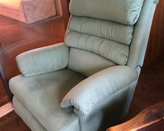 Rocker/recliner in good condition.  Color is light green/blue