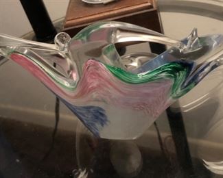 Art glass free form bowl