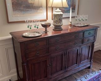 Colonial Style 6 Drawer / 4 Door Sideboard (68"L x 22"D x 41"H)