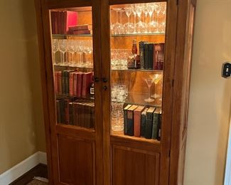 Romweber Lighted 2 Door Bookcase (78"H x 47"W x 20"D)