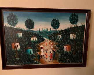 Framed Landscape Original Oil on Canvas Signed by Max