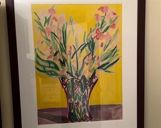 Framed "Flowers For the Show" Original Watercolor Signed by Annie Ryan '78 (40"L x 32-1/2"W x 2"D)