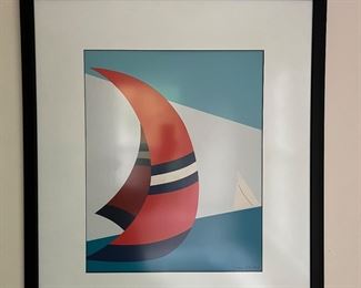 Framed "1980 Spinnaker in Florida Serigraph" by Franco Costa