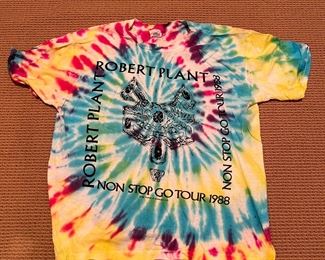 Vintage Robert Plant Non Stop Go Tour 1988 Tie-Dye T-Shirt Size Extra Large