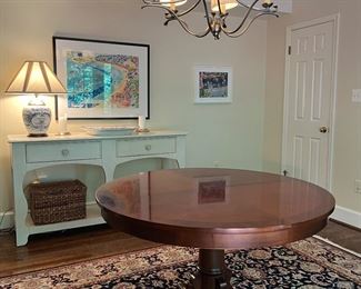 Round Pedestal Dining Table with Claw Feet Made in Canada (48"D x 30"H with 12"L leaf)