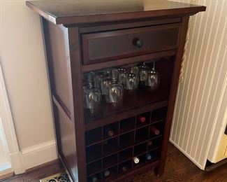 Crate & Barrel 1 Drawer Wine Rack (26-1/2"W x 19"D x 40-1/2"H)