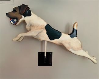 Jack Russel Terrier Movable Wall Mounted Wooden Statue