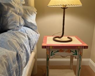 Hand-painted Southwestern Motif End Table (pr)