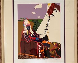 Framed "Teapea Chief" Serigraph Signed by Malcolm Furlow 4/100 (19-1/4"W x 23"H)