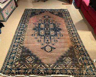 Hand-Knotted Antique Persian Wool Rug (116"L x 74"W)