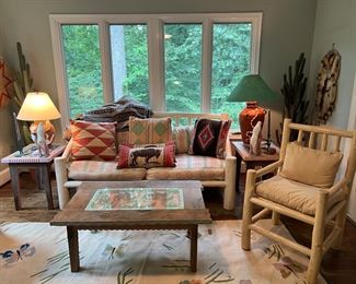 Southwestern White Cedar Log Constructed Sofa (78"W x 45"D x 34"H)