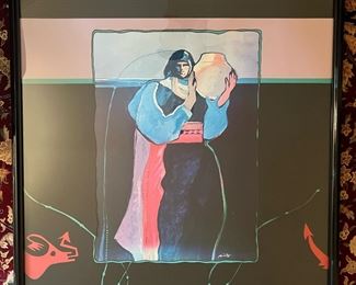 Custom Framed Woman Holding Pot Print by John Nieto (42"H x 33"W)