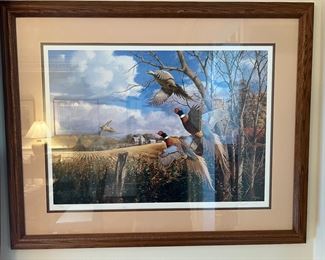 Framed Canadian Geese Signed Print by David Maass 610/950