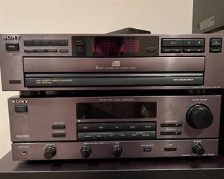 Sony CDP-C321 5 Disc Compact Disc Player & Sony TA-AV621 Integrated Stereo Amplifier