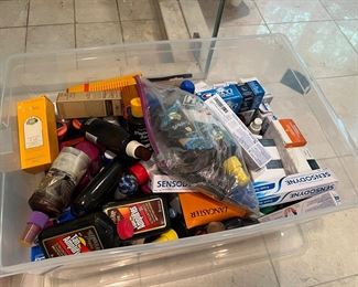 Sealed Bottles of Tanning Oils, Toothpastes & Lotions