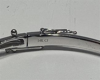 14K Gold Diamond 2.3KT Clasp Bangle Bracelet