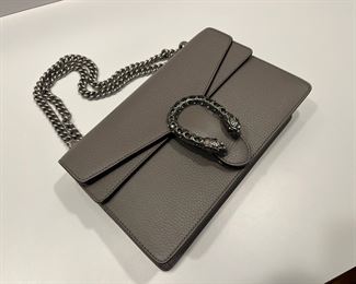 Brand New / Never Used Women's Gucci Dionysus Mini Chain Bag in Grey Leather