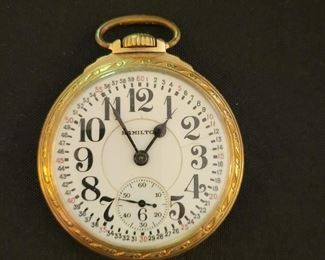 Hamilton 10k gold filled pocket watch, 21 jewels,  Lancaster PA, Model 992B, 014358, 1262589

