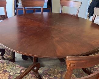 003 Ethan Allen Dining Table with Eight Chairs