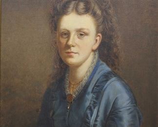 19th C. Oil On Canvas Portrait Painting 