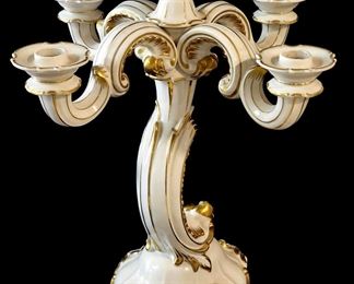 Franz Nagy Allach Porcelain 4 Arm Candelabra 